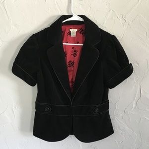 Short Sleeve Velvet Blazer